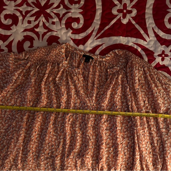 Ann Taylor semi sheer ginkgo leaf blouse cream/black Sz XL - Picture 8 of 13